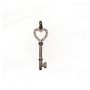Key with heart diamond accent pendant